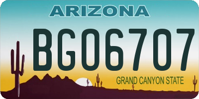 AZ license plate BGO6707