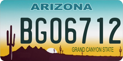 AZ license plate BGO6712