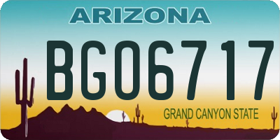 AZ license plate BGO6717