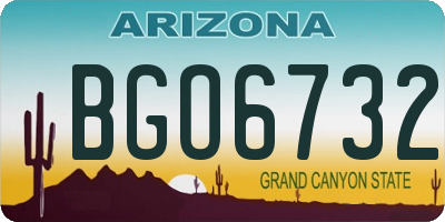 AZ license plate BGO6732