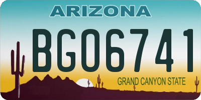 AZ license plate BGO6741