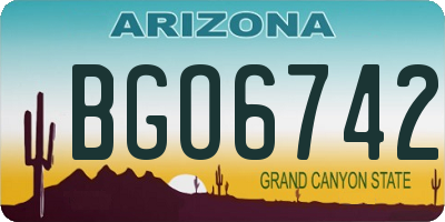 AZ license plate BGO6742