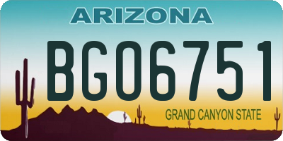 AZ license plate BGO6751