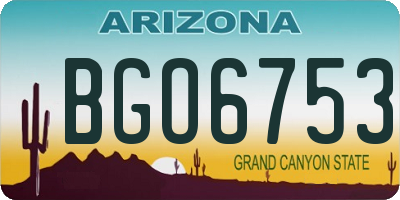 AZ license plate BGO6753