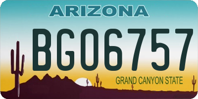 AZ license plate BGO6757