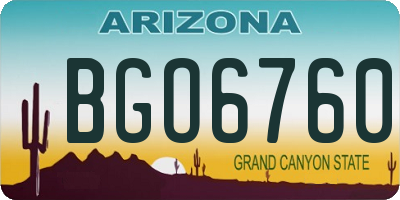 AZ license plate BGO6760