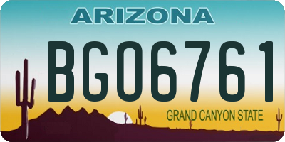 AZ license plate BGO6761