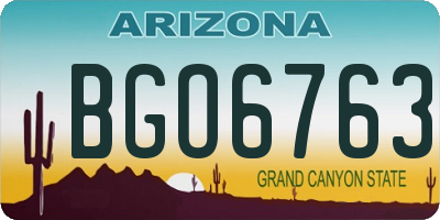AZ license plate BGO6763