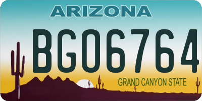 AZ license plate BGO6764