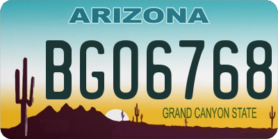 AZ license plate BGO6768