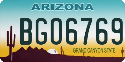 AZ license plate BGO6769