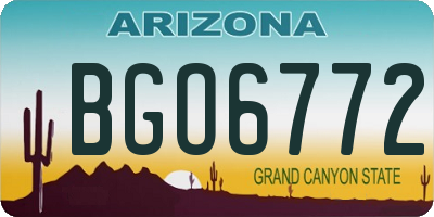 AZ license plate BGO6772