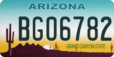 AZ license plate BGO6782