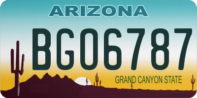 AZ license plate BGO6787