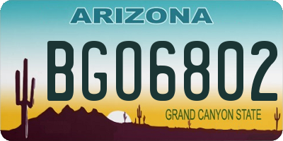 AZ license plate BGO6802