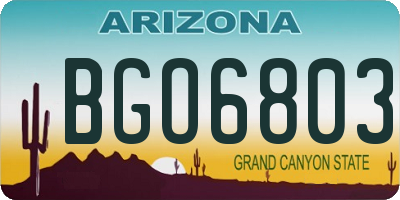 AZ license plate BGO6803