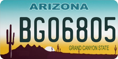 AZ license plate BGO6805