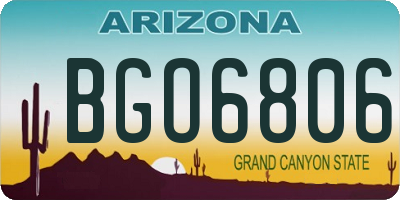 AZ license plate BGO6806