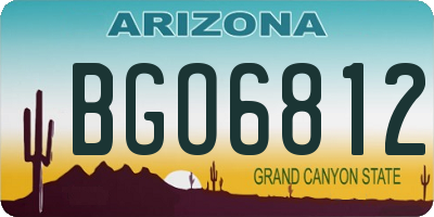 AZ license plate BGO6812