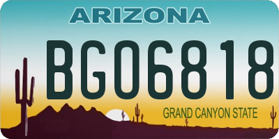 AZ license plate BGO6818