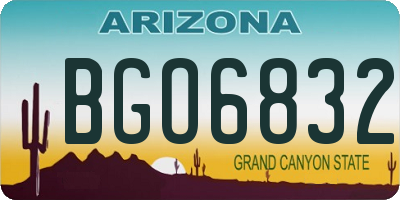 AZ license plate BGO6832