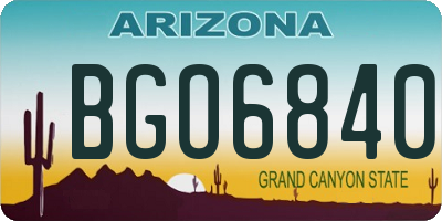 AZ license plate BGO6840