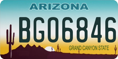 AZ license plate BGO6846
