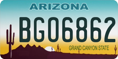 AZ license plate BGO6862