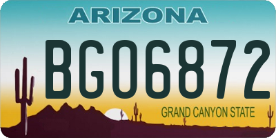AZ license plate BGO6872