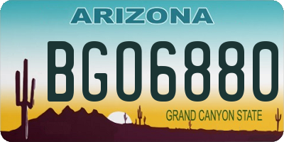 AZ license plate BGO6880