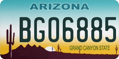 AZ license plate BGO6885