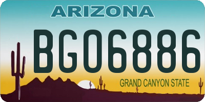 AZ license plate BGO6886