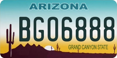 AZ license plate BGO6888