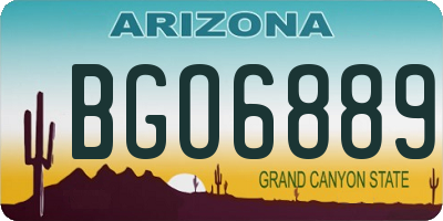 AZ license plate BGO6889
