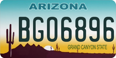 AZ license plate BGO6896