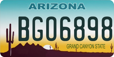 AZ license plate BGO6898