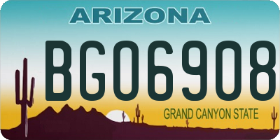 AZ license plate BGO6908