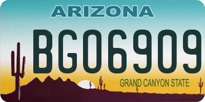 AZ license plate BGO6909