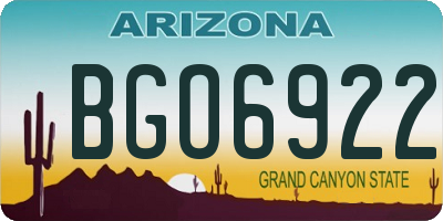 AZ license plate BGO6922