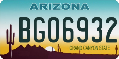AZ license plate BGO6932
