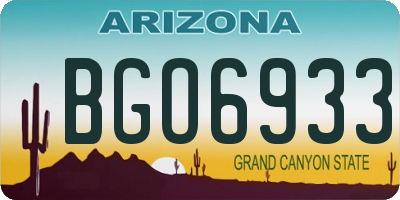 AZ license plate BGO6933