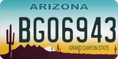 AZ license plate BGO6943