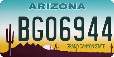 AZ license plate BGO6944