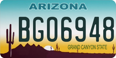 AZ license plate BGO6948