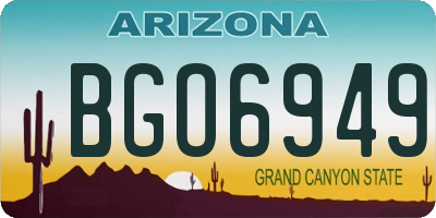AZ license plate BGO6949
