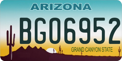 AZ license plate BGO6952