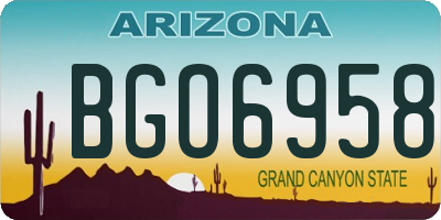 AZ license plate BGO6958