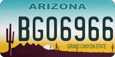 AZ license plate BGO6966