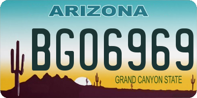 AZ license plate BGO6969