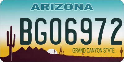 AZ license plate BGO6972